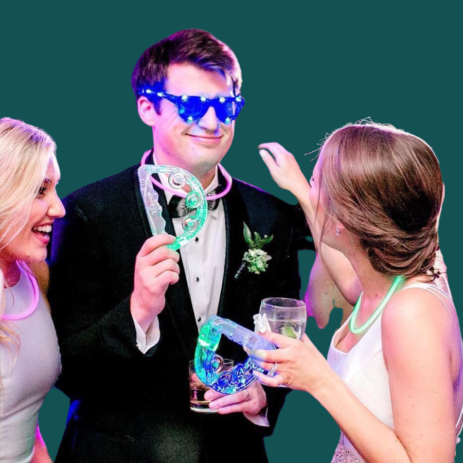 Novios en la hora loca de la boda